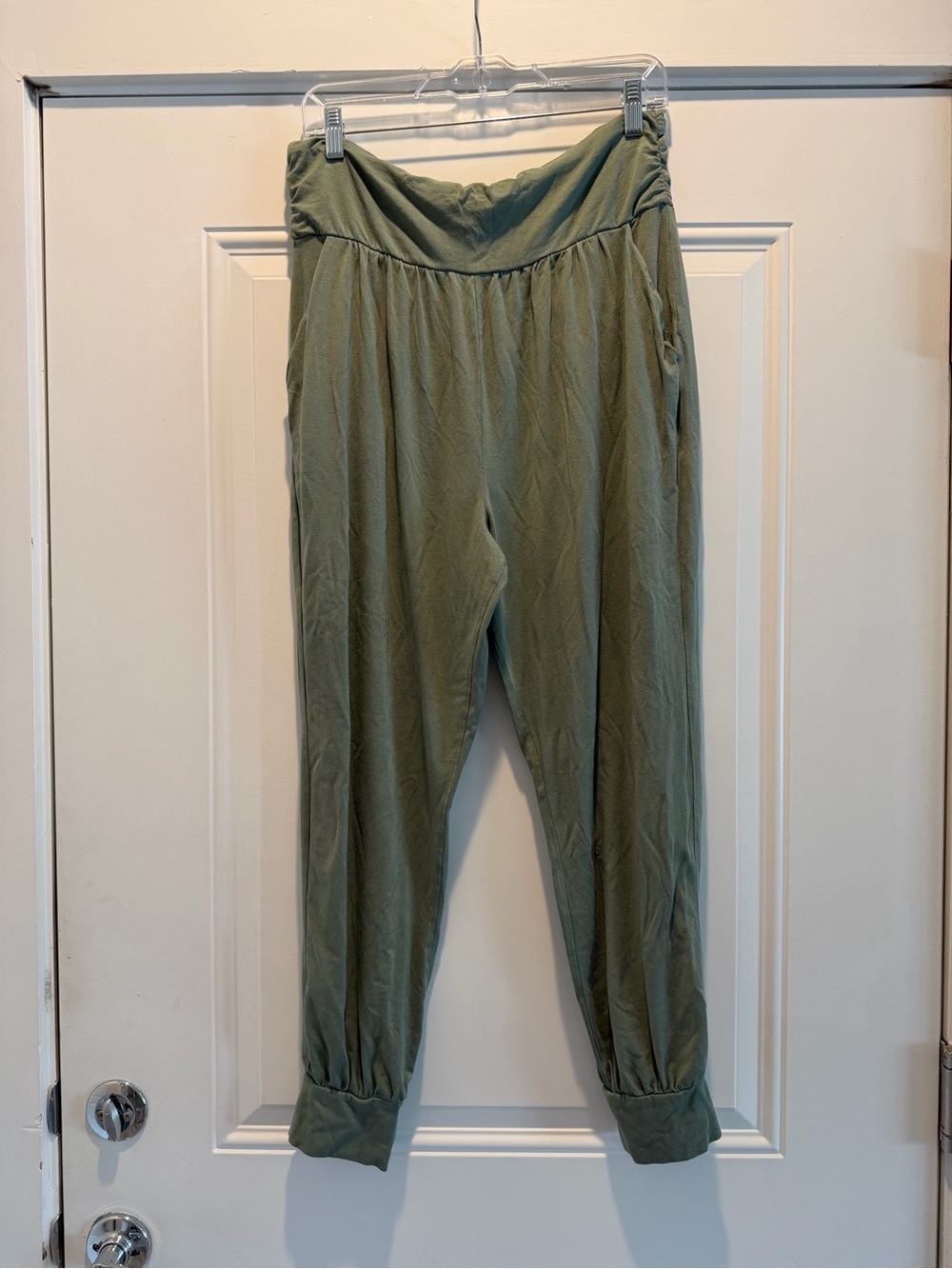 Boden Green Soft High-Waist Harem Pants